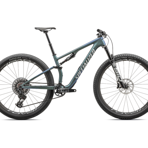 2024 Specialized EPIC 8 Pro Mountain Bike – Medium, Satin Carbon/Metallic Sapphire/Metallic White Silver