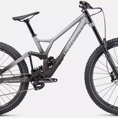 2022 Specialized Demo Expert 29″ / 27.5″ Aluminum Mountain Bike – S3, GLOSS SILVER DUST / CHARCOAL TINT GRAVITY FADE / WHITE W/ RED GHOST PEARL / FLO RED