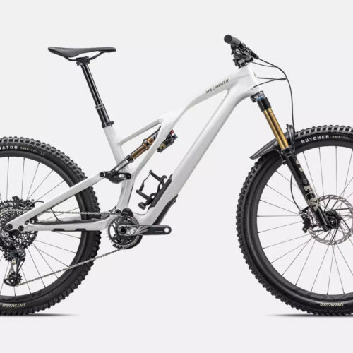 2023 Specialized Stumpjumper EVO Pro MX 29″ Carbon Mountain Bike – S6, Gloss Dune White / Taupe